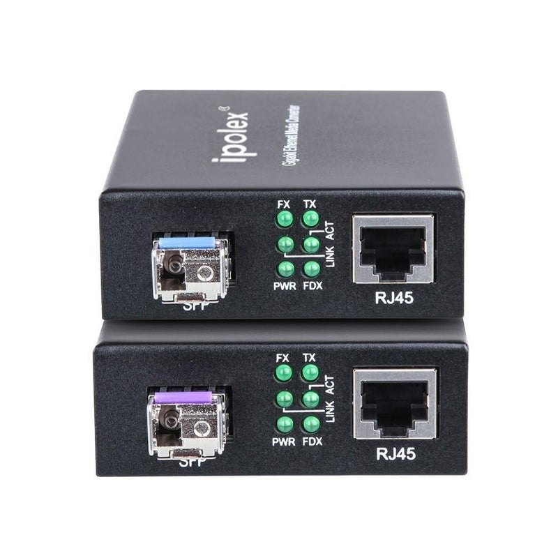 ipolex A Pair of Bidi Gigabit Single-Mode LC Fiber to Ethernet Media Converter, with BiDi SFP LX Module, 1310nm/1550nm, SMF, up to 20-KM, 1.25G Fiber Media Converter,1000Base-LX to 10/100/1000Base-TX - Image 4